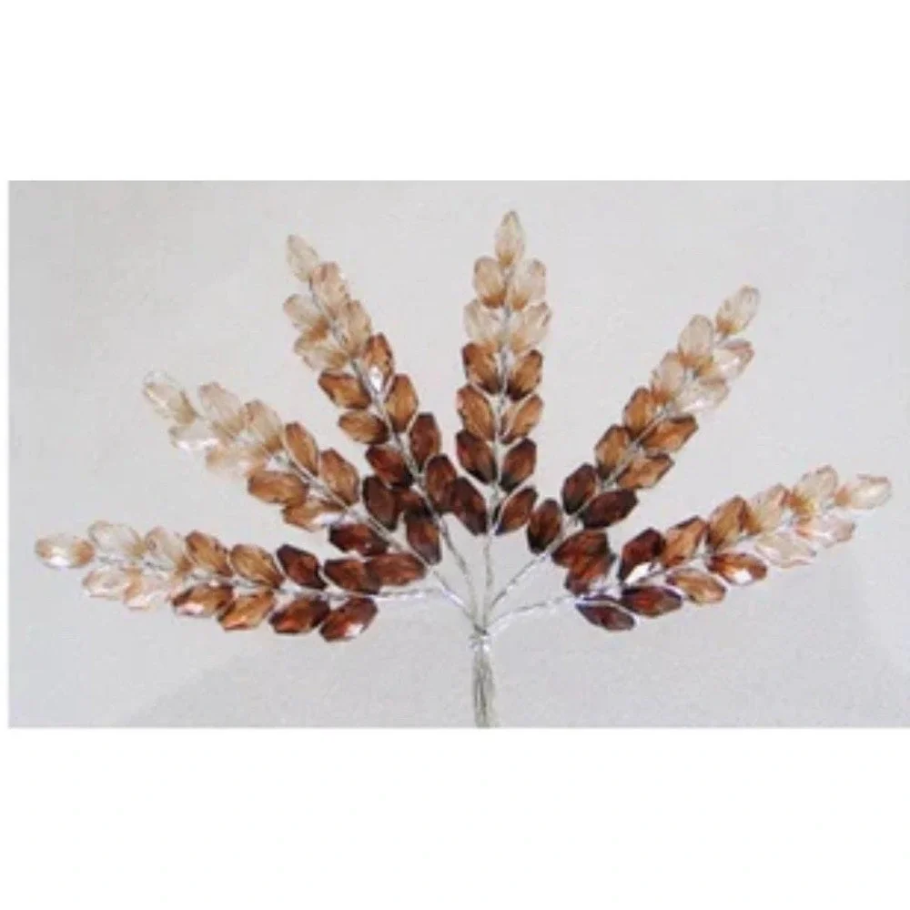 72 Mini Acrylic Flower Spray Wheat Craft Embellishment Centerpiece Wedding Brown